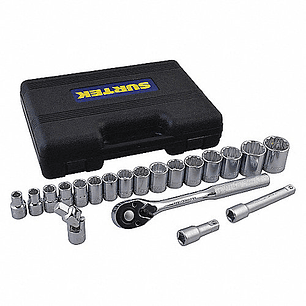 Juego de dados y accesorios cuadro de 1/2