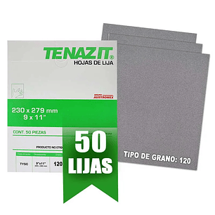 LIJA FIERRO TENAZIT GRANO 120 MODELO 1689  PAQ. 50 PIEZAS