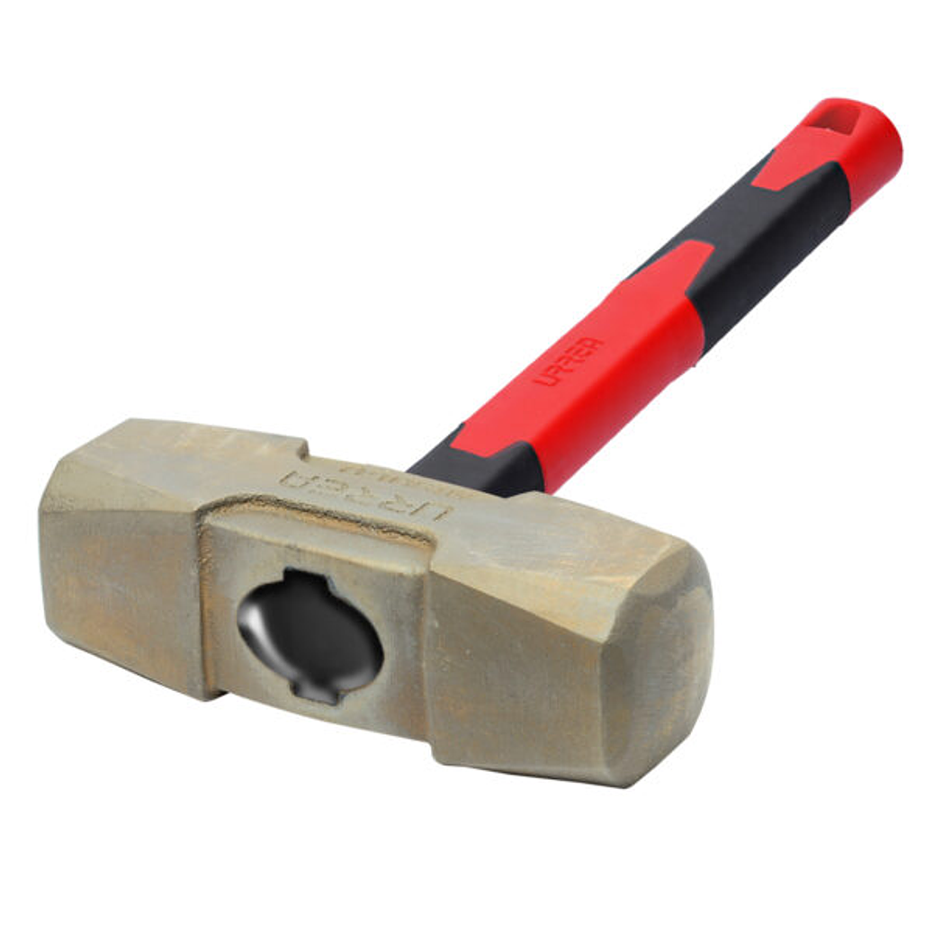 Marro de bronce aluminio antichispa de 18lb con mango largo de fibra de vidrio 20