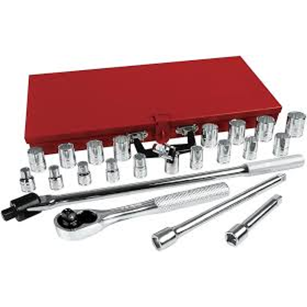 Juego de dados y accesorios cuadro de 1/2