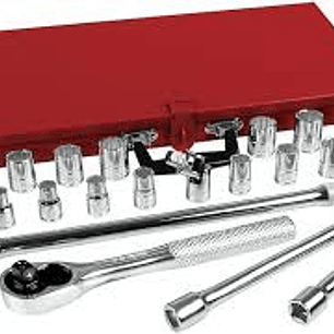 Juego de dados y accesorios cuadro de 1/2