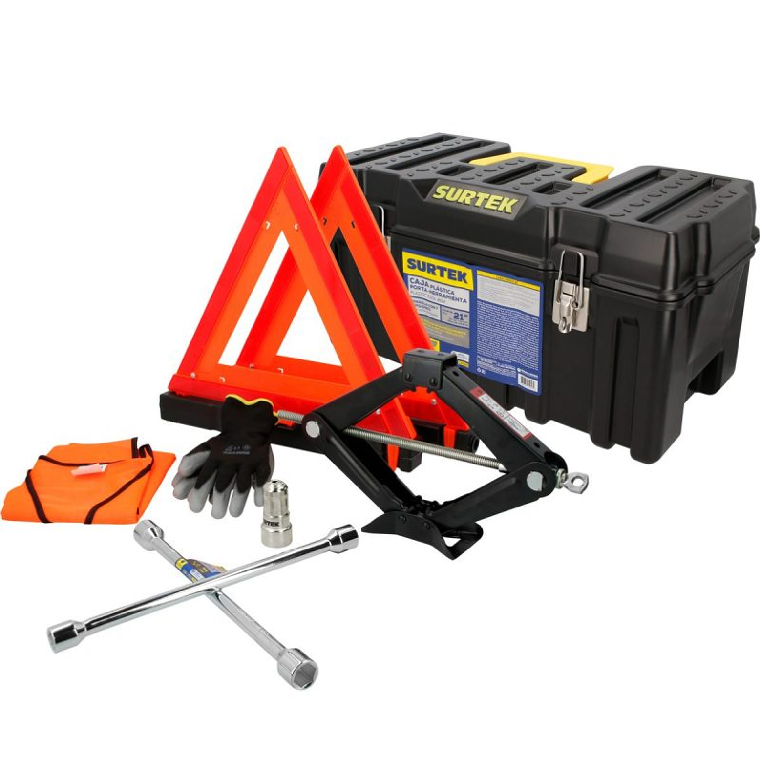 Juego automotriz combinado, 7 piezas con caja plástica CPS20 1