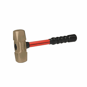 Marro de bronce aluminio antichispa de 2.75lb con mango corto de fibra de vidrio 14