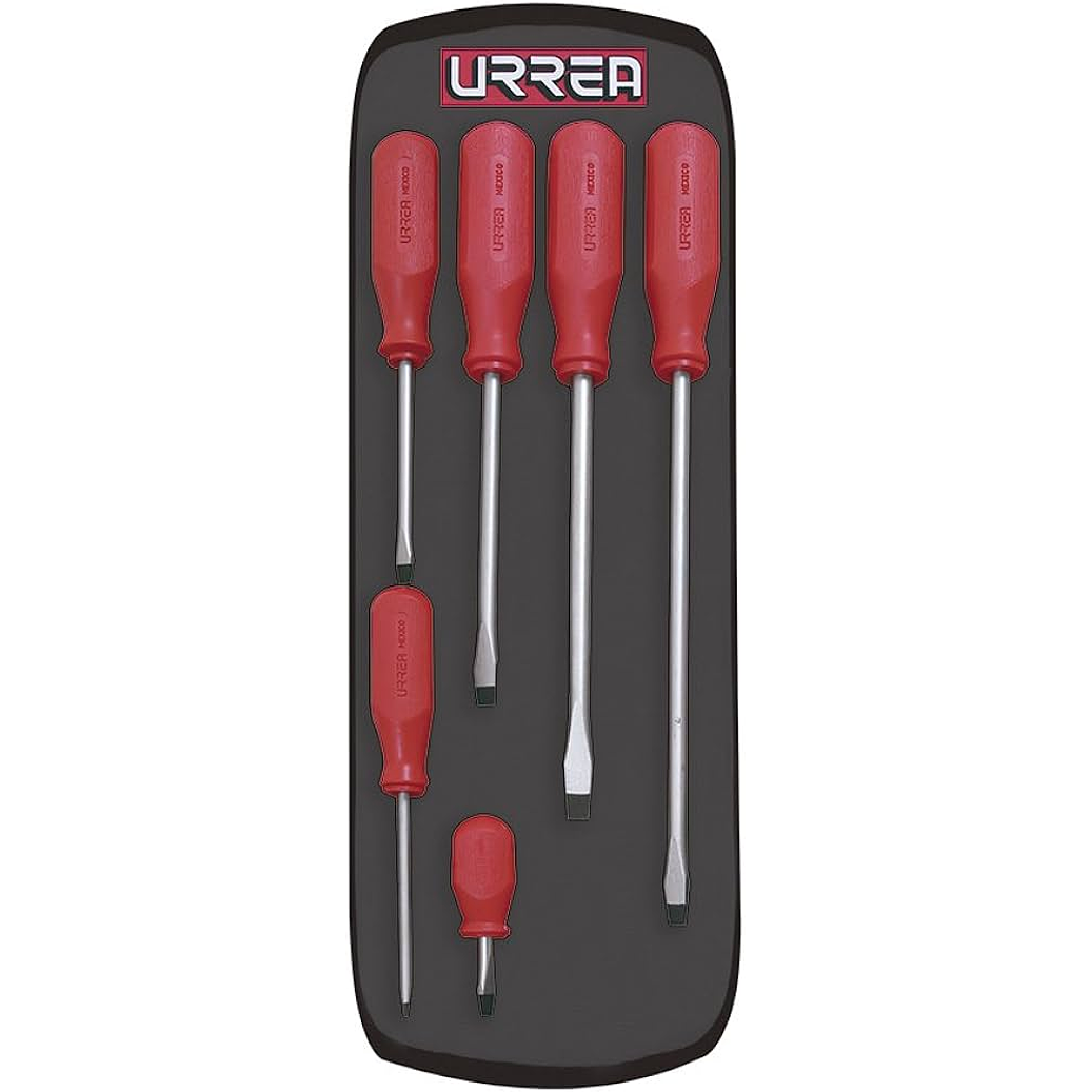 Juego de destornilladores con mango rojo, combinados, 6 piezas 1