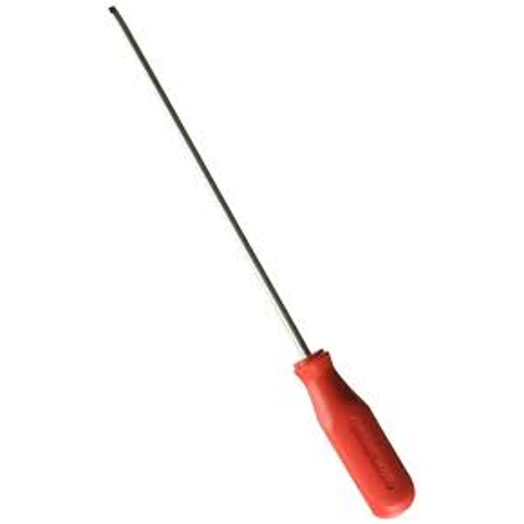 Destornillador con mango rojo, punta cabinet barra redonda 3/16