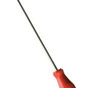 Destornillador con mango rojo, punta cabinet barra redonda 3/16