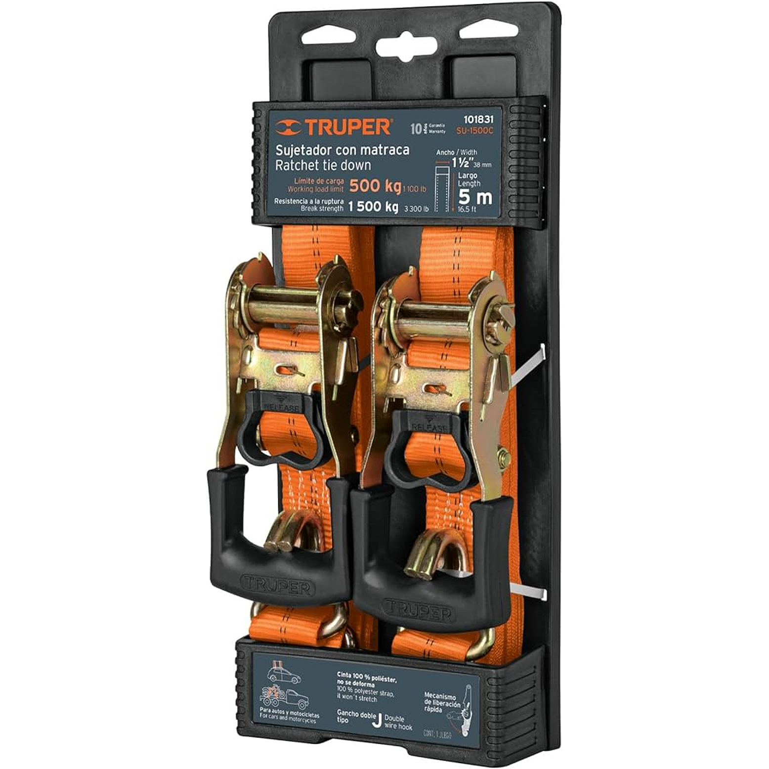 JUEGO DE 2 SUJETADORES  CON MATRACA  1 1/2 MODELO 101831 TRUPER 1