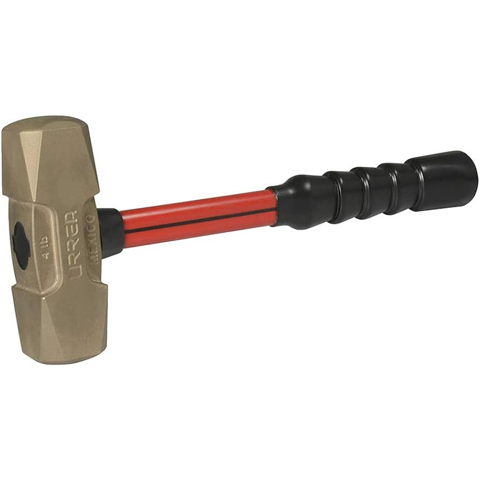 Marro de bronce aluminio antichispa de 4lb con mango corto de fibra de vidrio 14