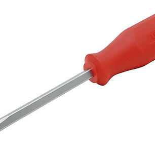 Destornillador con mango rojo, punta plana barra cuadrada 3/8