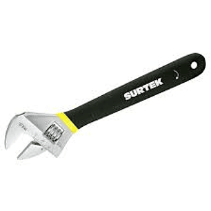 Llave ajustable cromada con mango grip de plastisol 8