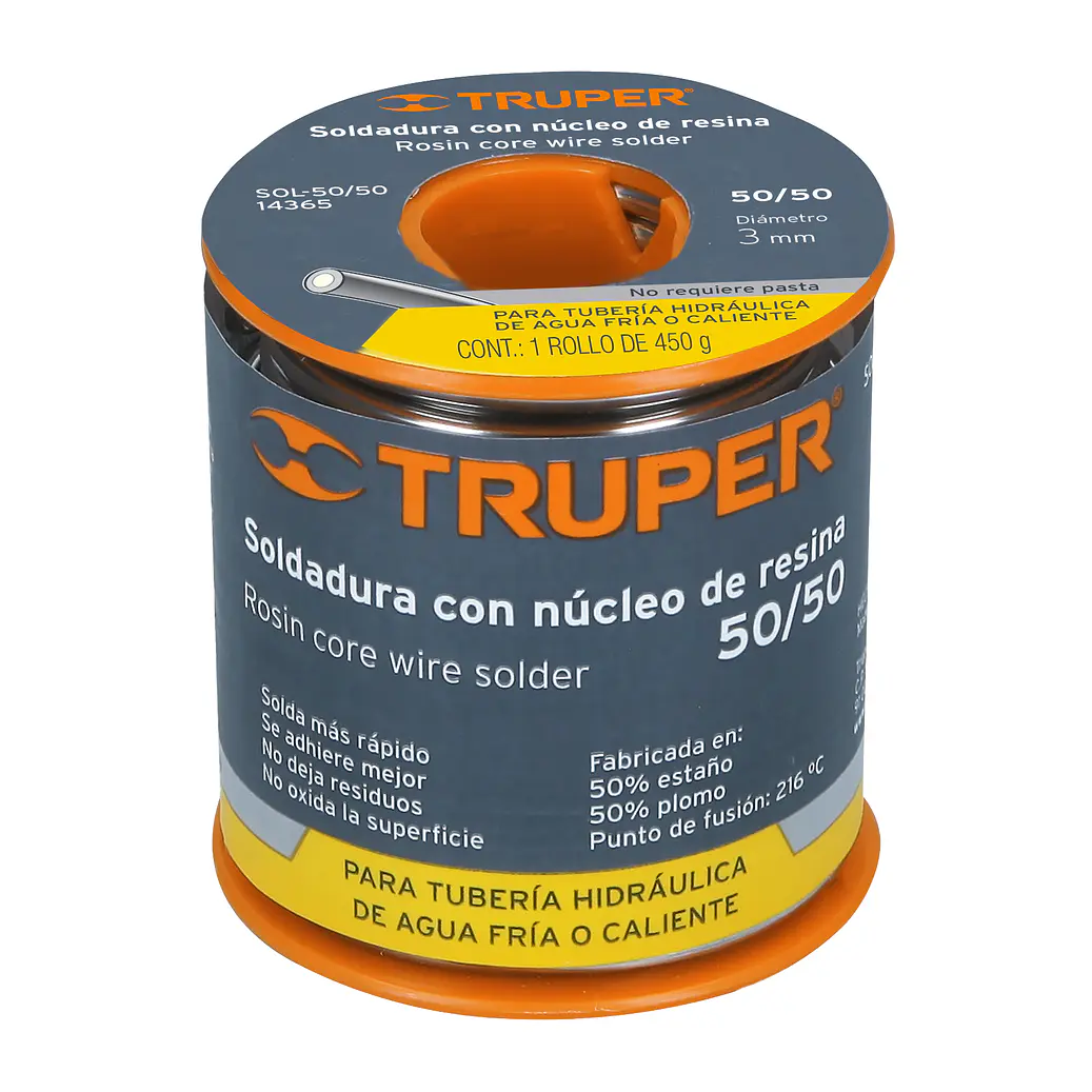 Soldadura 50/50 para tubería hidráulica, 450 g,  - 14365 (SOLDAFÁCIL) 2