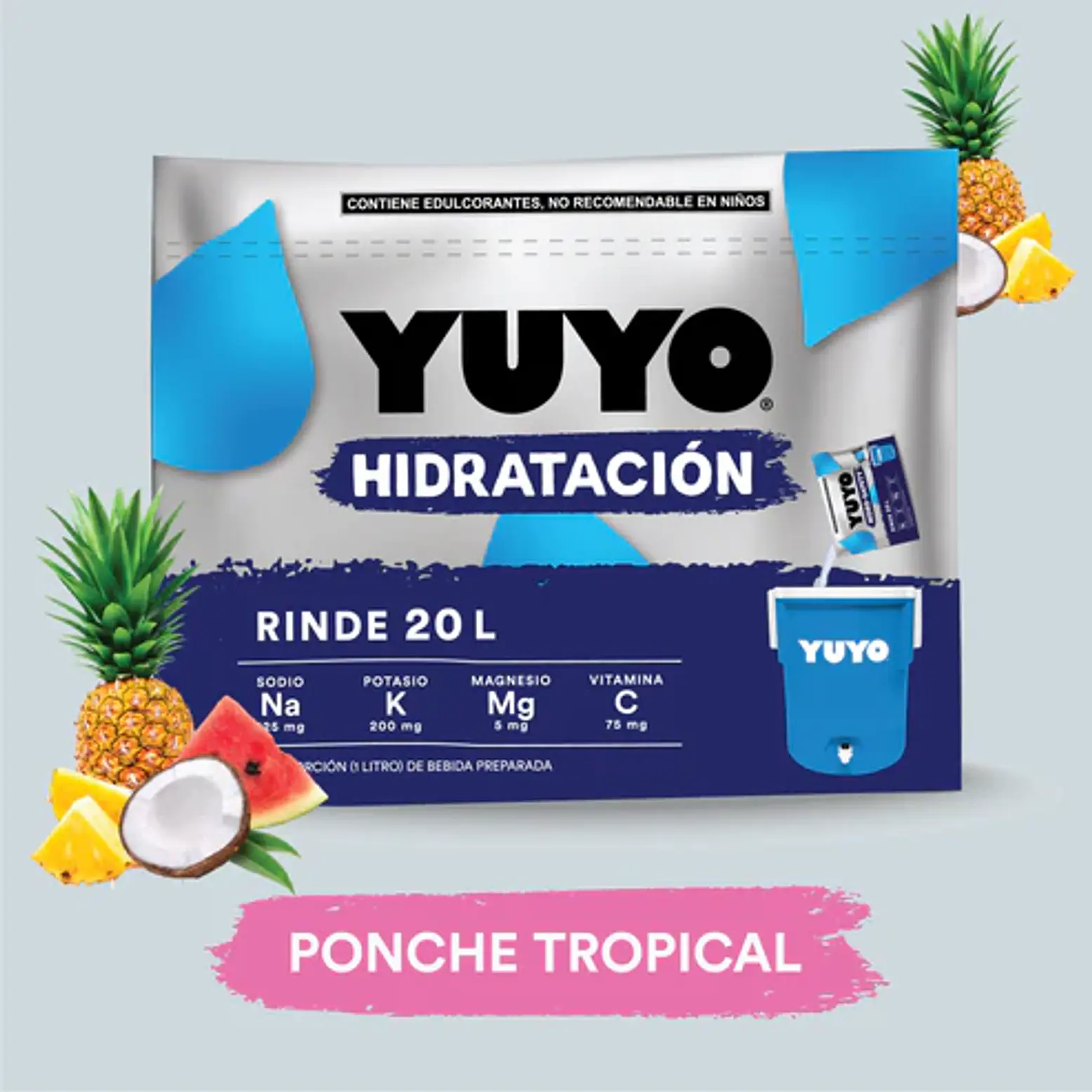 BEBIDA HIDRATANTE SABOR PONCHE 20 LITROS (CAJA CON 20 SOBRES) 2