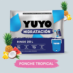 BEBIDA HIDRATANTE SABOR PONCHE 20 LITROS (CAJA CON 20 SOBRES)