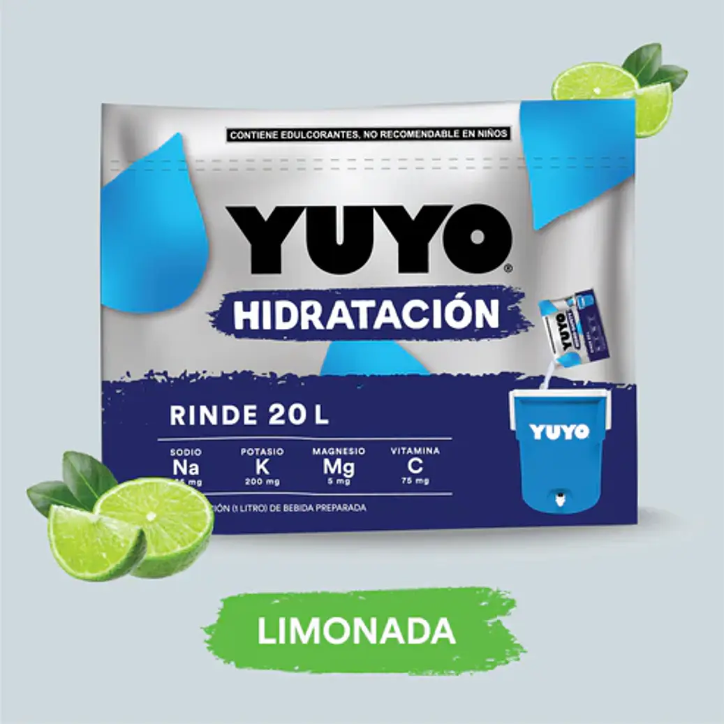 BEBIDA HIDRATANTE SABOR LIMON 20 LITROS (CAJA CON 20 SOBRES) 2