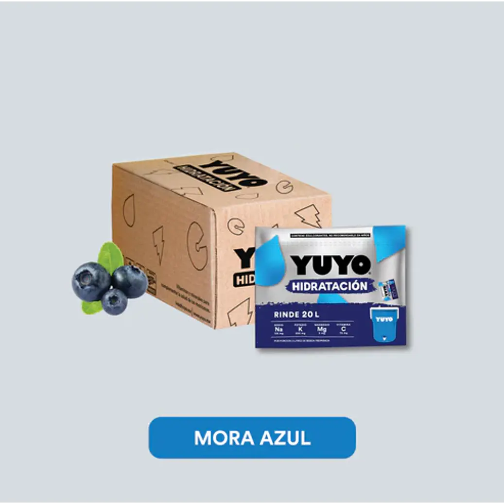 BEBIDA HIDRATANTE SABOR MORA AZUL 20 LITROS (CAJA CON 20 SOBRES) 1
