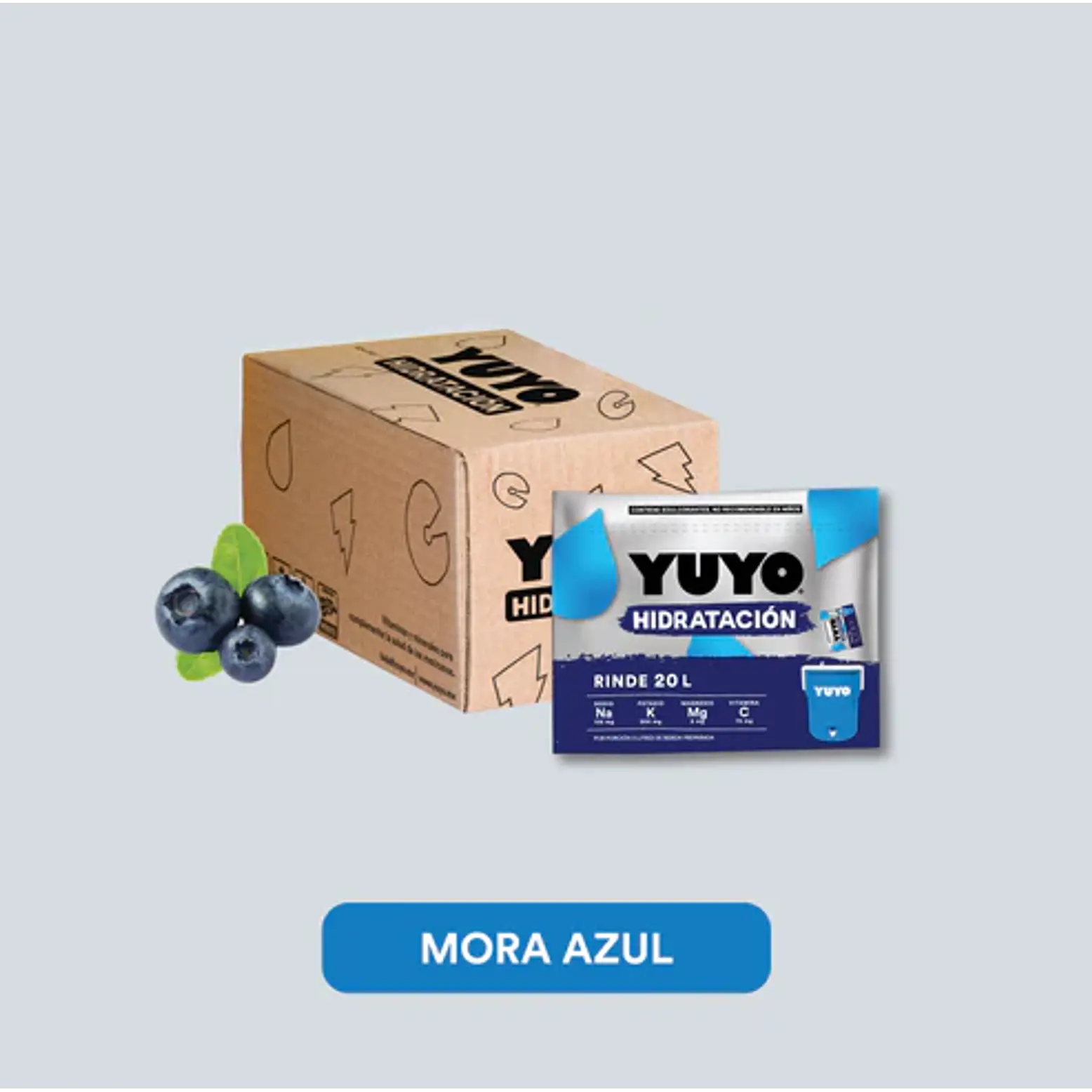 BEBIDA HIDRATANTE SABOR MORA AZUL 20 LITROS (CAJA CON 20 SOBRES) 1