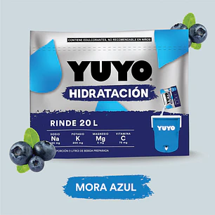 BEBIDA HIDRATANTE SABOR MORA AZUL 20 LITROS (CAJA CON 20 SOBRES)