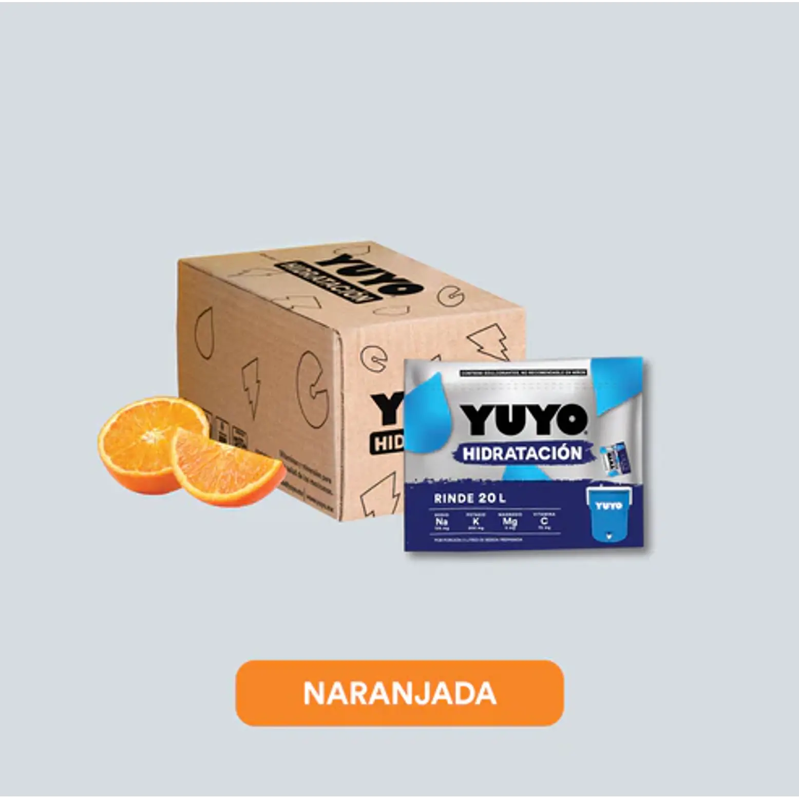 BEBIDA HIDRATANTE SABOR NARANJA 20 LITROS (CAJA CON 20 SOBRES)  1