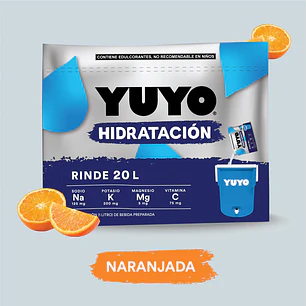BEBIDA HIDRATANTE SABOR NARANJA 20 LITROS (CAJA CON 20 SOBRES) 