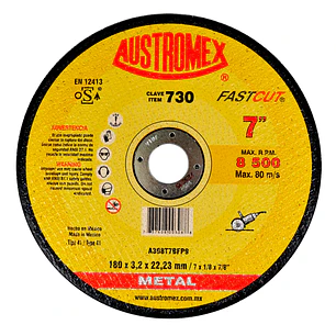 DISCO ABRASIVO CORTE METAL 7X1/8X7/8