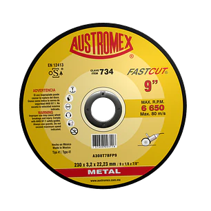 DISCO ABRASIVO CORTE P/METAL 225X3X22.2