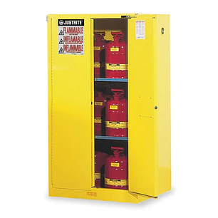 GABINETE DE SEGURIDAD PARA LÍQUIDOS INFLAMABLES 2 PUERTAS AMARILLO 60 GAL