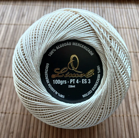 Limol Fios de Crochet nº 4 - Branco e Cru - 100g 