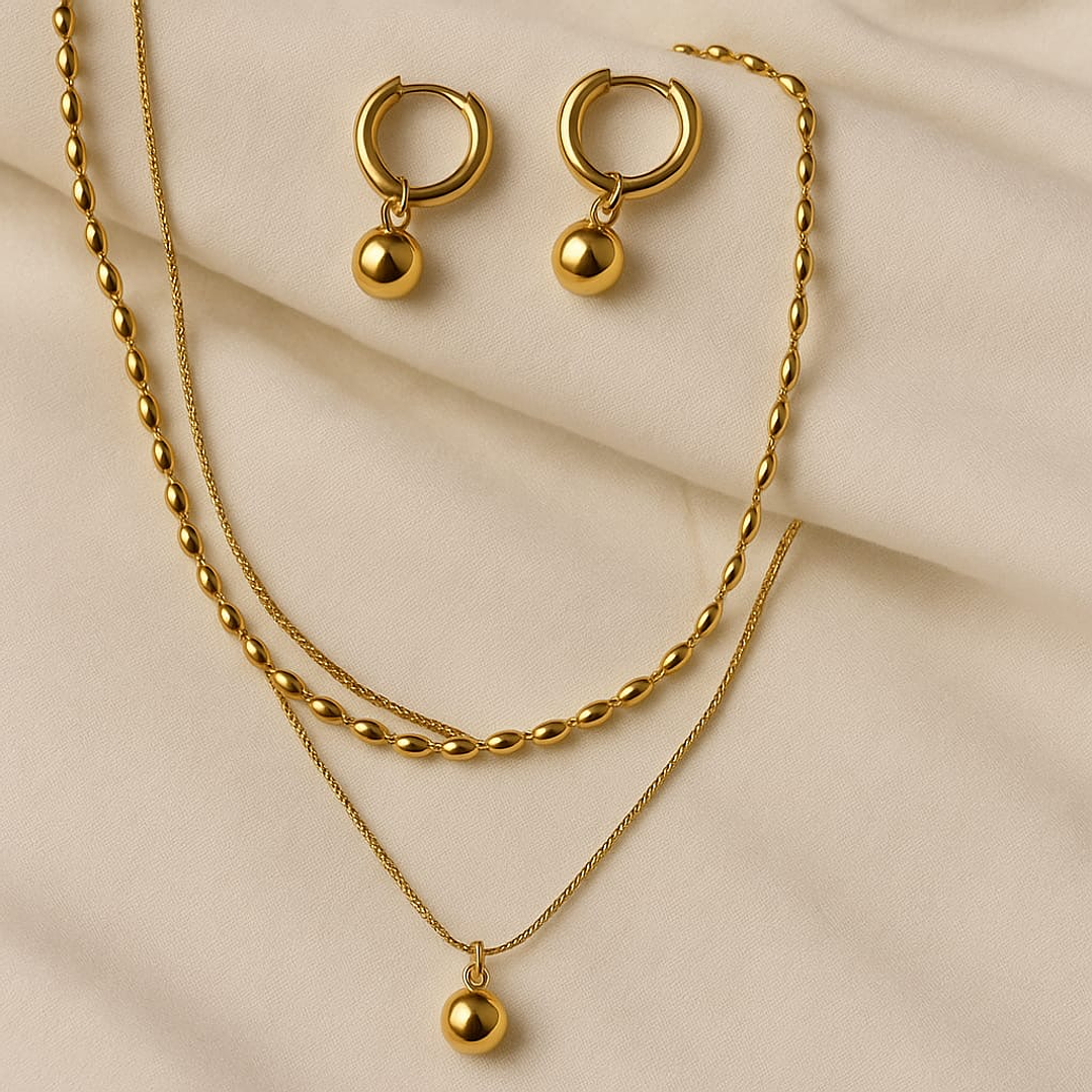 Set de Collar y Aretes doble 1