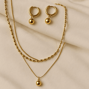 Set de Collar y Aretes doble