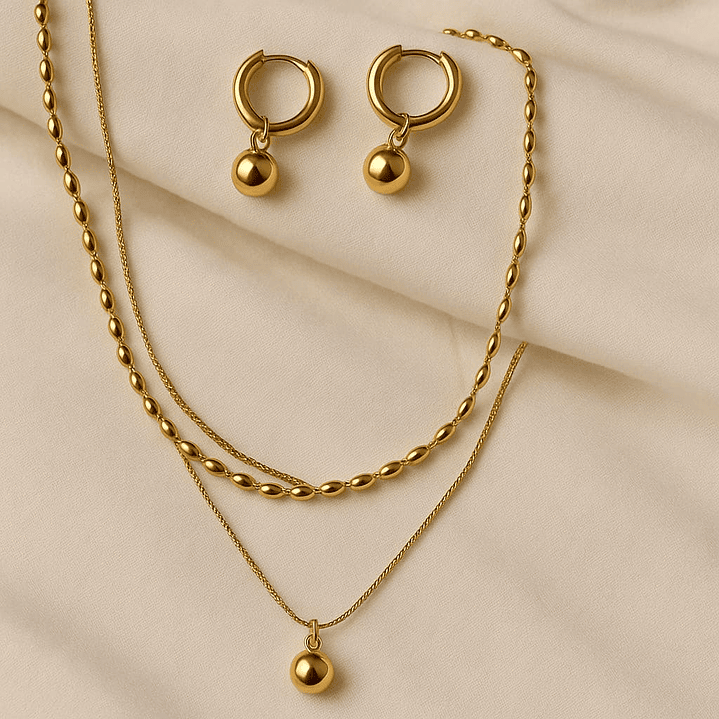 Set de Collar y Aretes doble 1