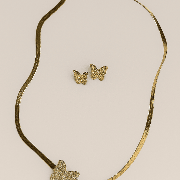 Set Collar y Aretes Mariposa 1