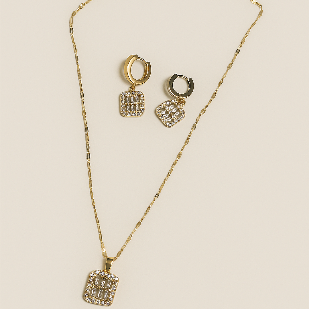 Set de Collar y aretes Cristal 1