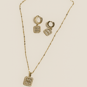 Set de Collar y aretes Cristal