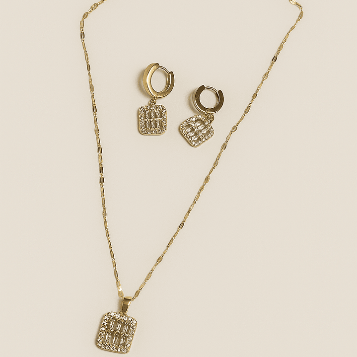 Set de Collar y aretes Cristal 1