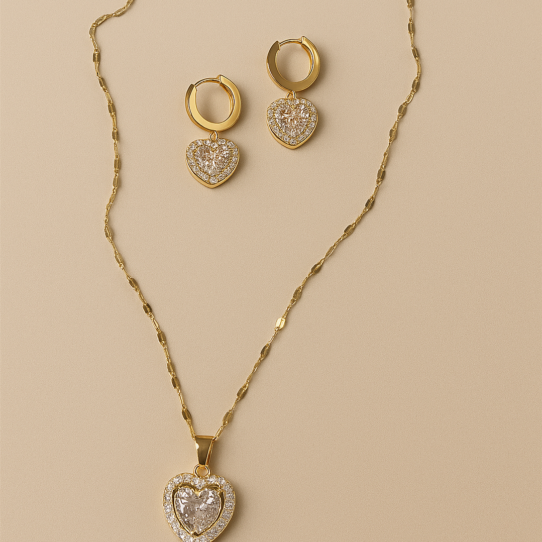 Set corazón de cristal 1