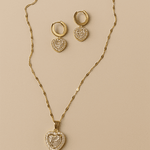 Set corazón de cristal