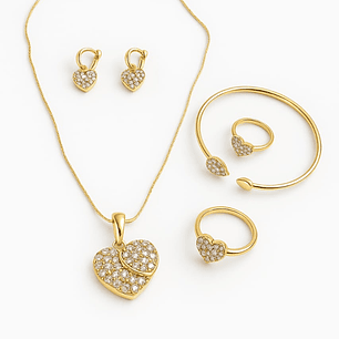 Set 5 piezas corazón