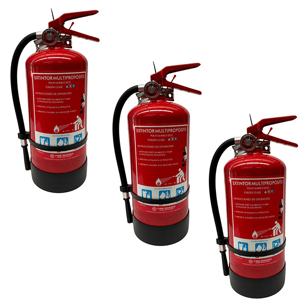 Pack 3 Extintores de 4 KG  FIRE MASTER 1