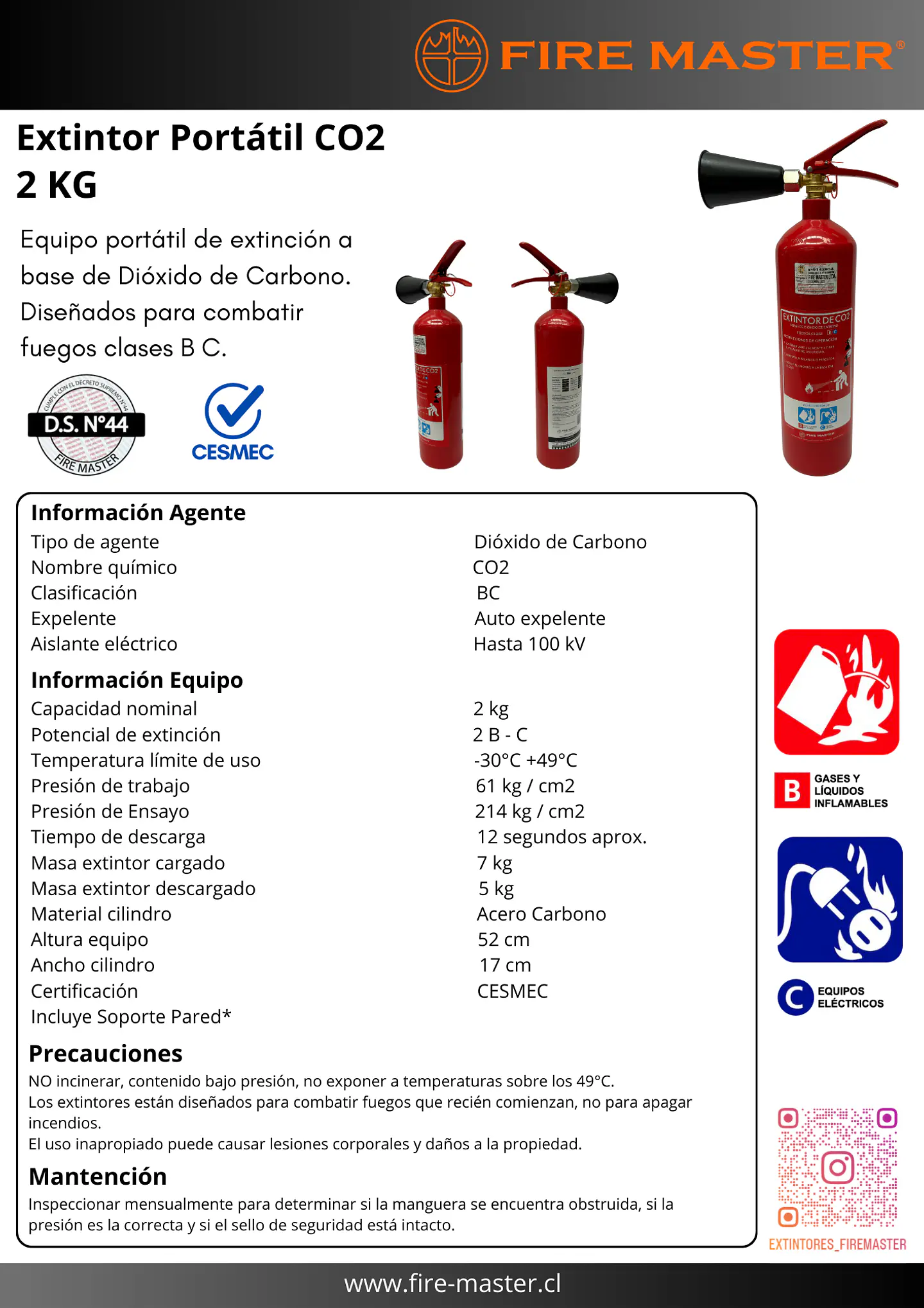 Extintor Co2 2 Kg DESPACHO GRATIS A TODO CHILE!!! 4