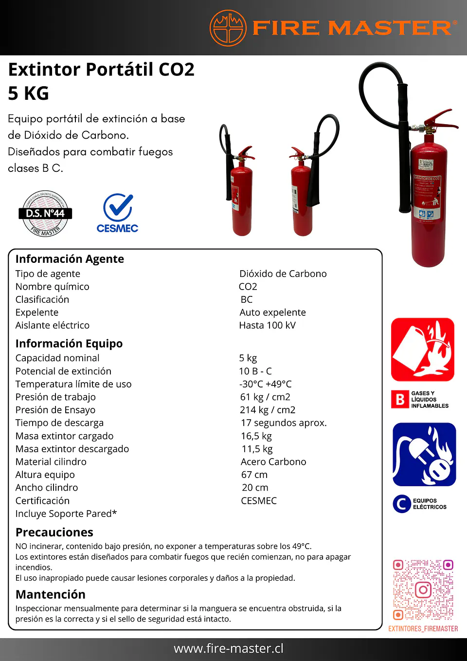 Extintor Co2 5 Kg DESPACHO GRATIS A TODO CHILE!!! 4