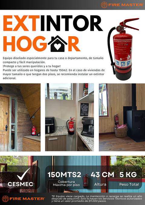 Pack 3 Extintores Hogar 3Kg - DESPACHO GRATIS A TODO CHILE !!!