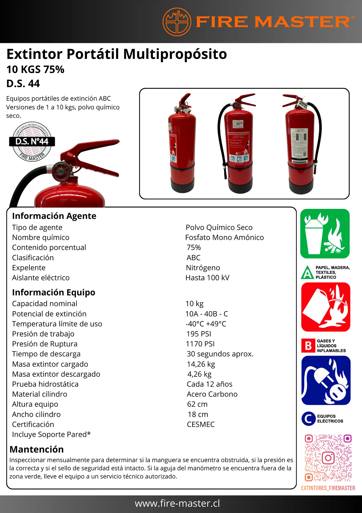 Extintor 10 Kg + Soporte Trípode DESPACHO GRATIS A TODO CHILE!!! 5