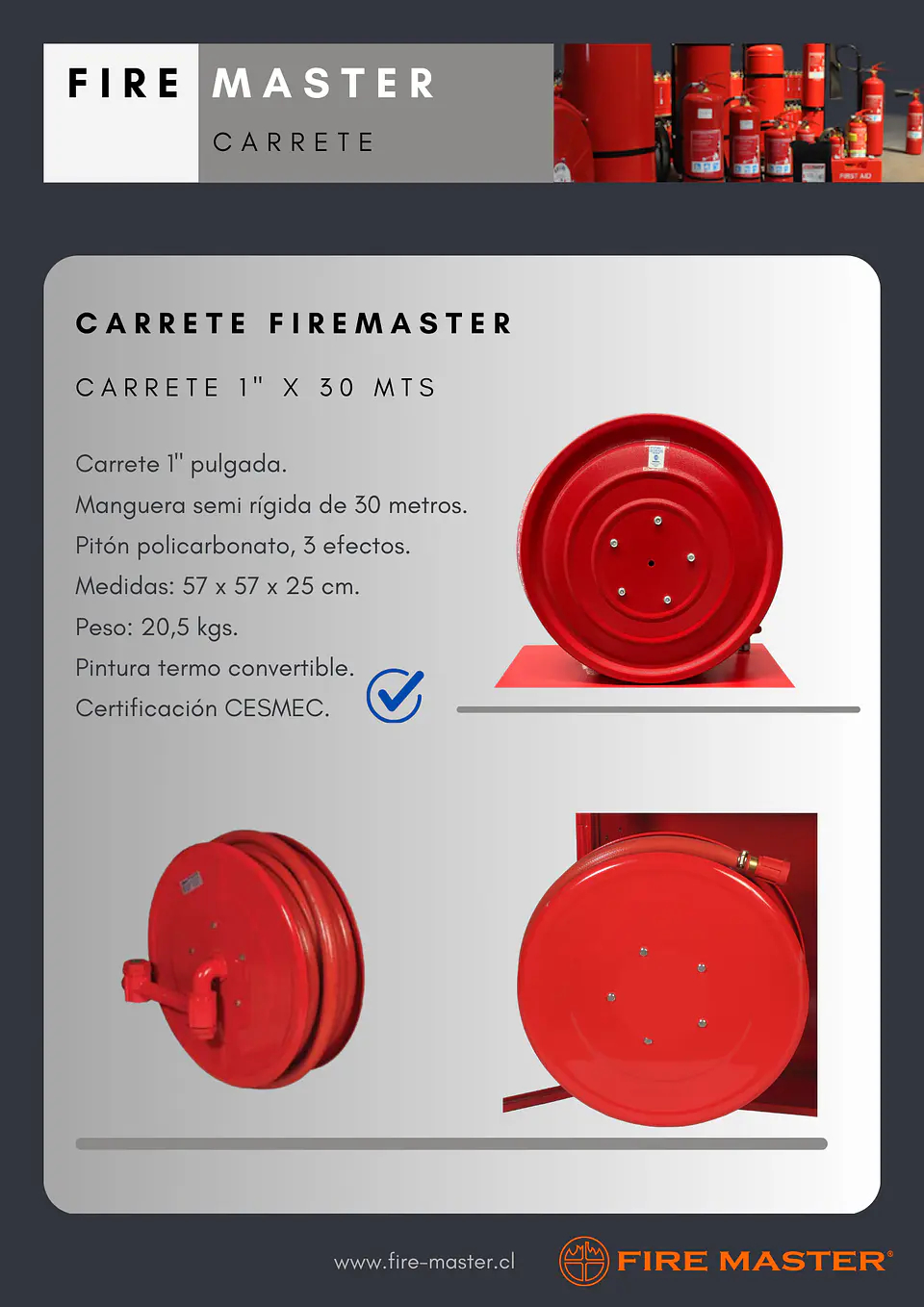 Carrete de Incendio 1 x 30 mts Envío Gratis a todo CHILE! 5