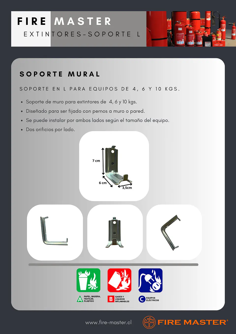 Pack 10 Soportes de Muro-Extintor ENVIO GRATIS A TODO CHILE! 6