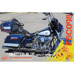Harley Davidson bleu sinistre