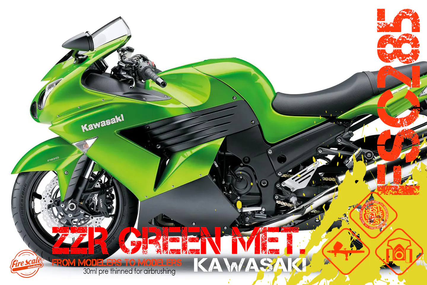 Kawasaki ZZR Green Met. + Base Color 1