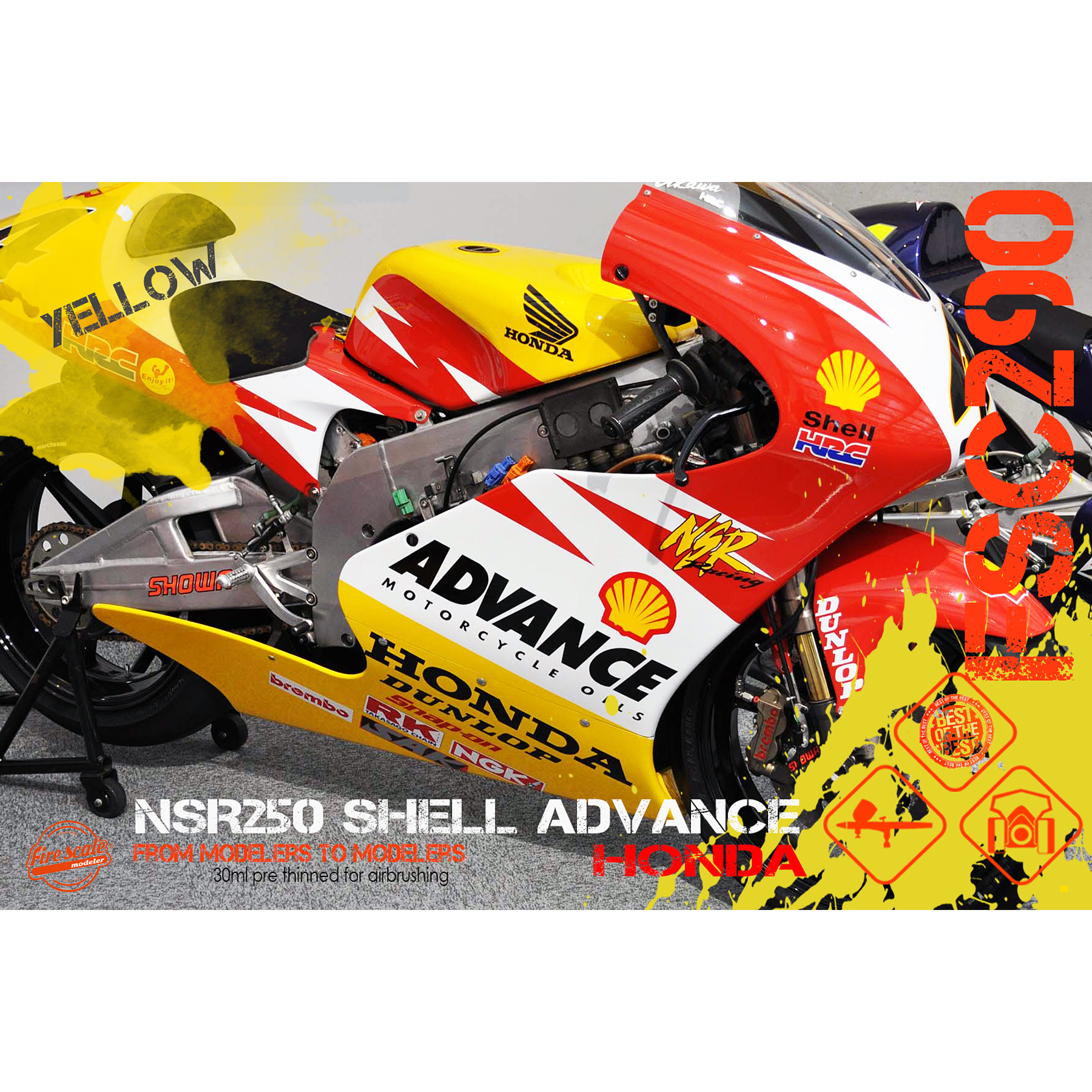 NSR 250 Shell Advance Honda - Yellow