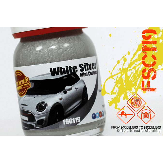 White Silver Mini Cooper 1