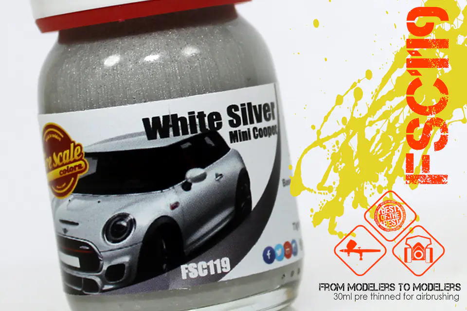 White Silver Mini Cooper 1