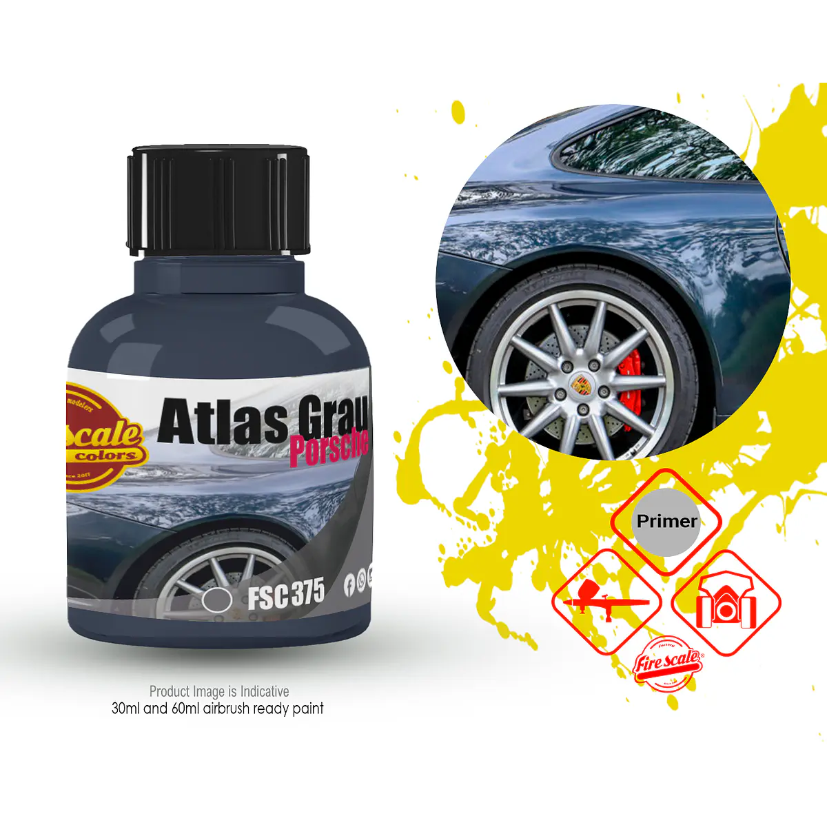 Peinture aérosol PORSCHE Atlasgrau Met 2002-2010 (Code M7X)